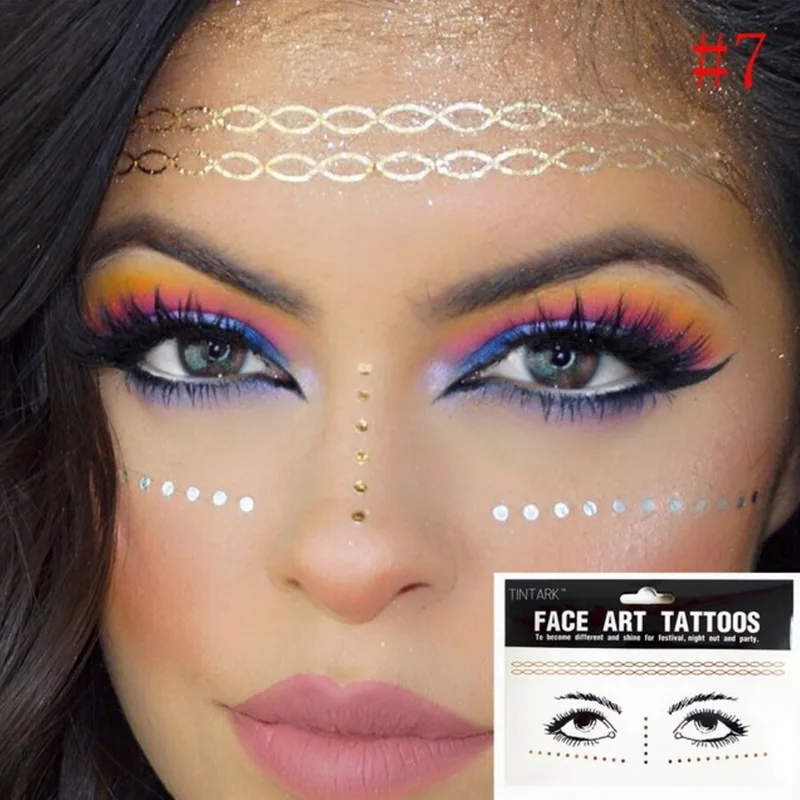 

1 Pack Frecks Flash Tattoo Fashion Waterproof Love Pattern Freckles Gold Face Tattoo Beauty Make Up Body Art Stickers Eye Decals