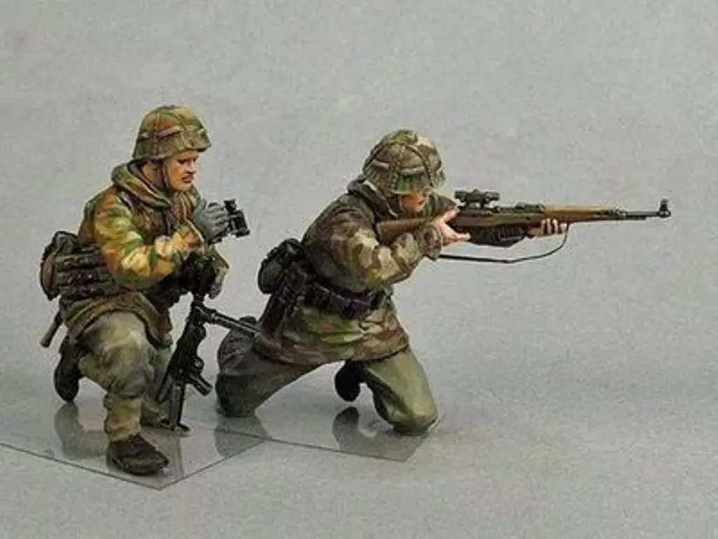 1/35 серии WII смоляные модели наборы 2 фигурки немецкой снайперской команды