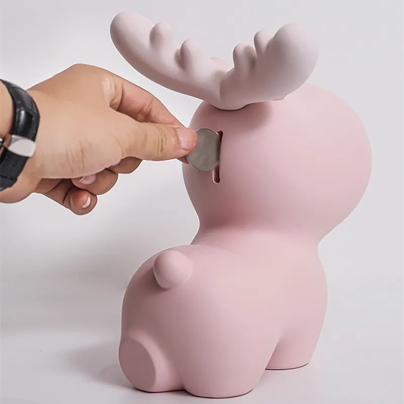 Скандинавские милые фигурки оленя искусство животное Копилка статуя смолы Art&Craft украшения дома аксессуары для гостиной R3132