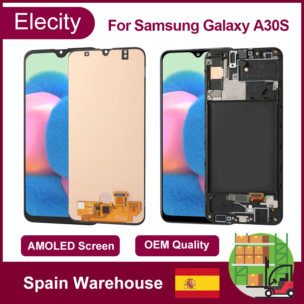Сенсорный Экран OEM 6 4 дюйма для Samsung Galaxy A30s AMOLED дисплей с рамкой в сборе замена без