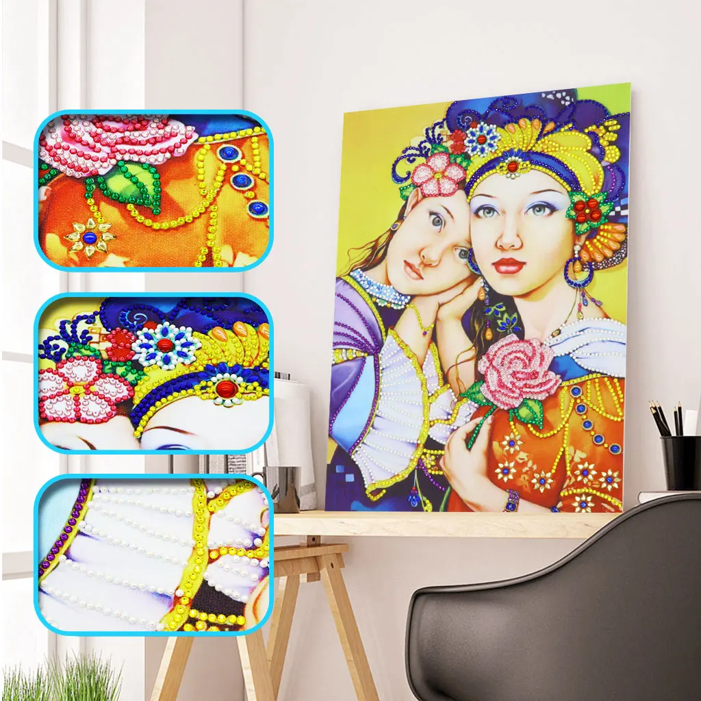 

Special Shaped Diamond Painting DIY 5D Drill Cross Stitch Kits Crystal Fashion Woman Beautiful Girl Pattern Embroidery Arts