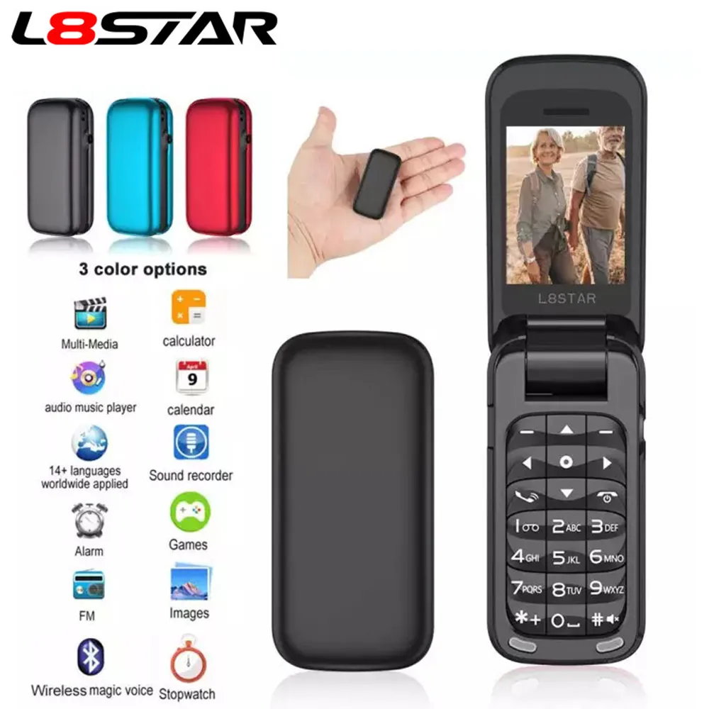 L8star мини чехол с откидной крышкой беспроводной Bluetooth MP3 музыкальный плеер