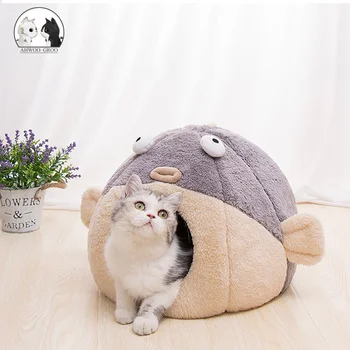 

Fish Shape Cat Bed Cute Cozy Pet Cat House Mat Funny Warm Pet Basket Katten Sleeping Bag Puppy for Small Dogs Nest Pet Products