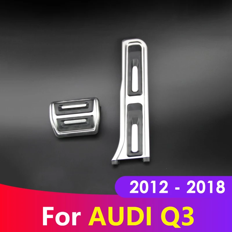 

Aluminum Car Foot Accelerator Fuel Pedal Brake Pedal Covers Non Slip Pad for AUDI Q3 8U 2011 2012 2013 2014 2015 2016 2017 2018