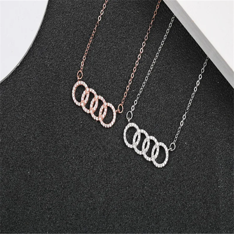 Мода Audi Четыре ожерелье Женская креативная Мода ключица цепь Студенческая серебряная бижутерия