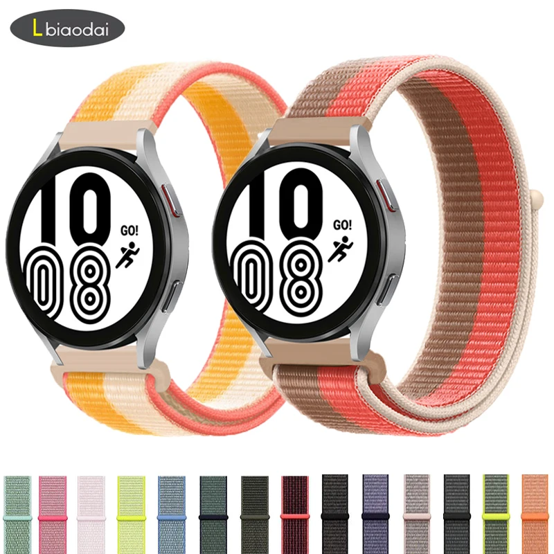 Ремешок нейлоновый для Samsung Galaxy Watch 4 Classic 20/22 мм 46 42 дюйма active 2/watch 3 45 мм/46 мм/42 мм/Gear