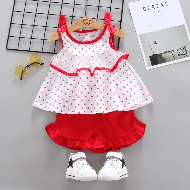 Baby girls clothes sets summer newborn cotton tops+shorts pants 2pcs