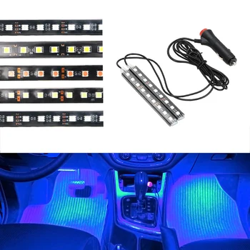 

LEEPEE Auto Atmosphere Lamps Interior Decorative Lamp Cigarette Lighter Adapter Car LED Dash Floor Foot Strip Light Car-Styling