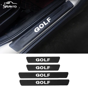 

4pcs PU Leather Car Door Sill Sticker For Volkswagen VW Golf 5 6 7 MK5 MK6 MK7 Door threshold Plate Guards Protector Accessories
