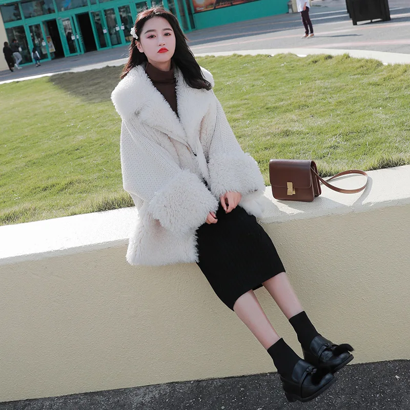 

Fur Lambs Wool Online Celebrity Cotton Coat Women Coat Cotton-padded Jacket waitmore Coat Women's Winter Very Fairy 2018 New Sty