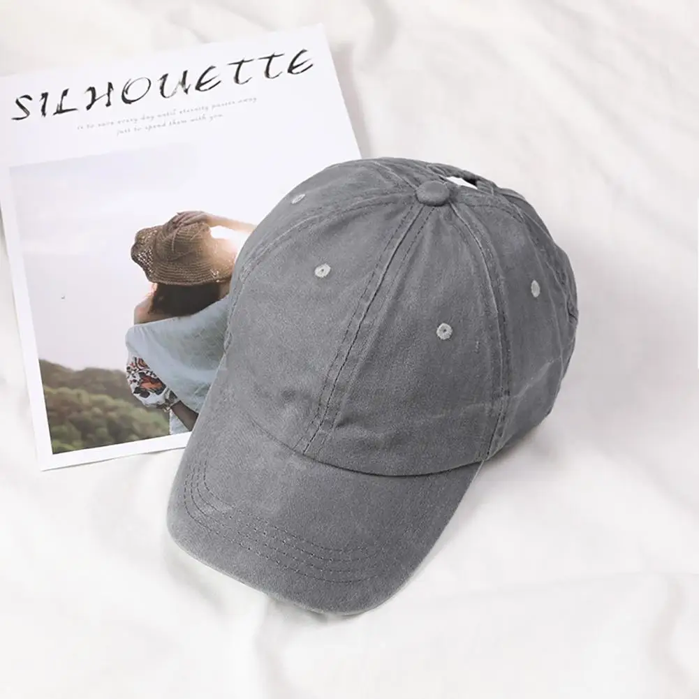 Kuulee Washed Baseball Cap with Curved Brim Sun Baseball Hat flat opening ceremony employee benefits Baseball Cap