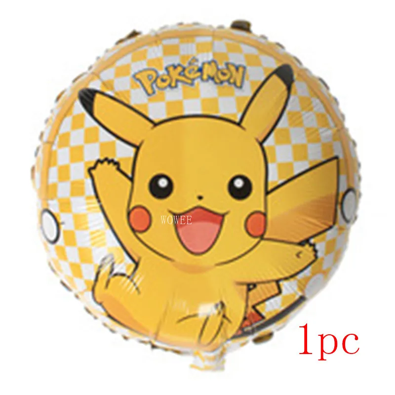 1pc Balloon 6pcs/bag Pikachu Party Supplies Trumpets/Whistle/Blowouts/Horn Kids Birthday Decoration Baby Shower Pikachu Party Suppiles - Цвет: 1pc Balloon