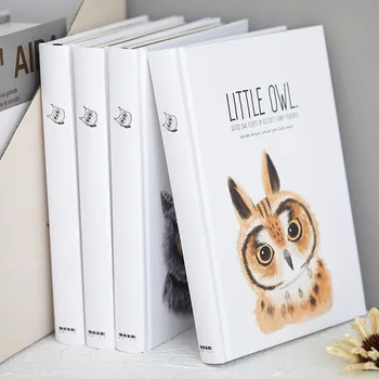 

"Little Owl" Big Hard Cover Study Diary Cute Journal Beautiful Notebook Blank Papers Notepad