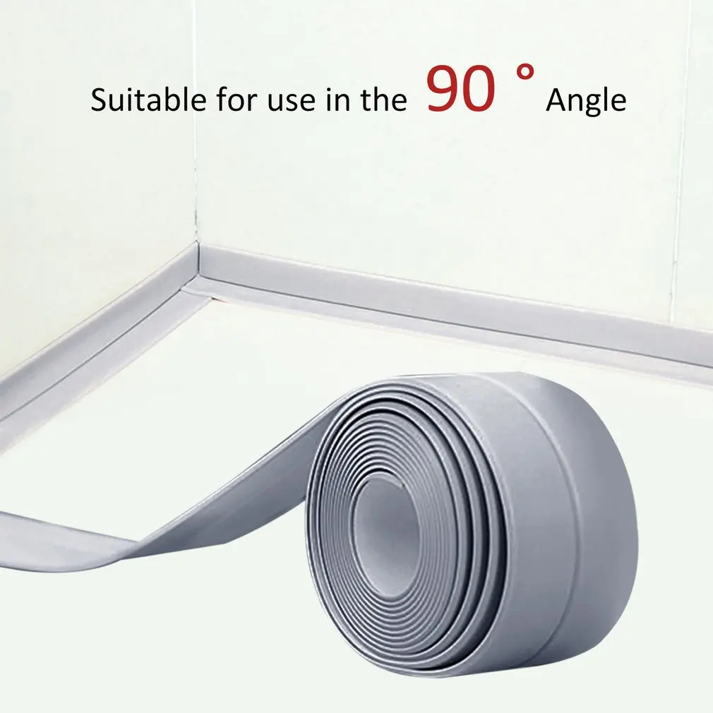 38mm*3.2M Home Kitchen Bathroom Bathtub Wall Sealing Tape Strips Mildew Resistant Self Adhesive Tape For Sink Basin Waterproof