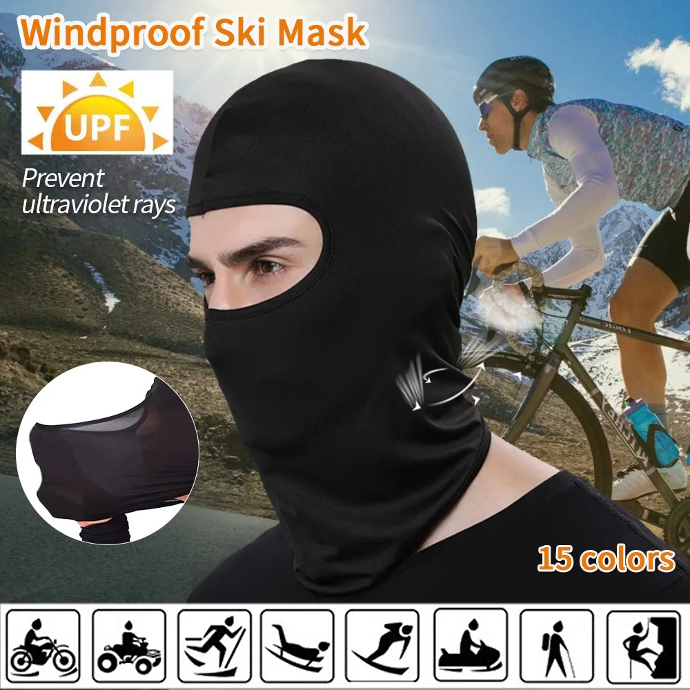 Outdoor Ski Hat Bike Motorcycle Cycling Balaclava Lycra Full Face Mask Neck Thin 