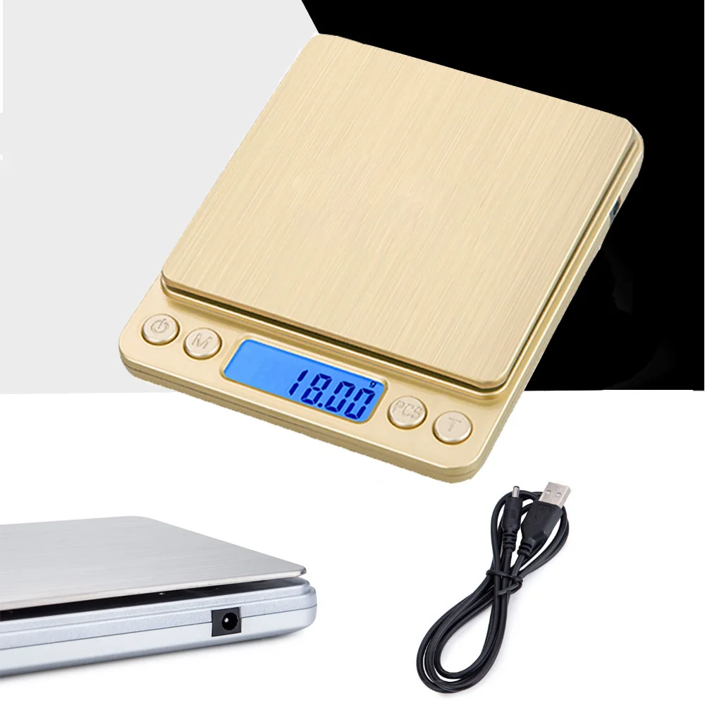 

Jewelry Scale 3kg/0.1g USB LCD Digital Electronic Weighing Scale High Precision Jewelry Grams Weight Balance Scale for Kitchen