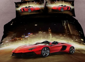

New Luxury Sports Car Print 4 Pcs Bedding Sets Duvet Cover Set Home Textiles Bedroom Pillowcase Pillow Quilt Cover Bed Sheet