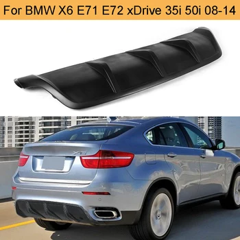 

FRP Black Car Rear Bumper Diffuser Lip Spoiler for BMW X6 E71 E72 2008 - 2014 xDrive 35i 50i Black FRP Bumper Diffuser Spoiler