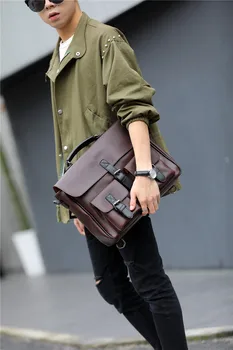 

Retro Casual Shoulder Large-Volume Men's Bag Bag Shoulder Bag MEN'S Handbag Briefcase Bag