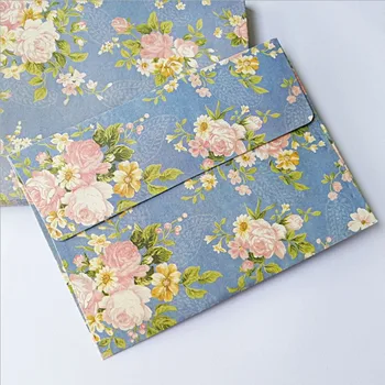 

10packs wholesale Pastoral elegant floral envelope Chinese style retro cherry blossom rose Letter Paper Craft 175*125mm