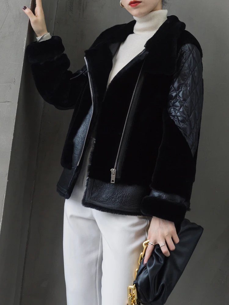 

New Winter Coat Women Sheep Fur Fox Fur Coat Plus Size Women Warm Long Sleeve Fur Jacket Hooded Fur Coat Overcoat