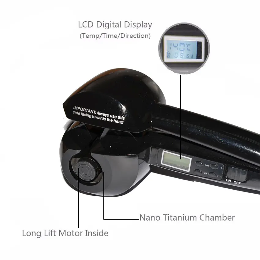 Горячая Автоматическая Плойка для волос, волшебная Плойка для завивки, ЖК-дисплей, керамический нагрев, анти-завивка, стайлер для волос, инструменты для укладки, спиральные волнистые локоны