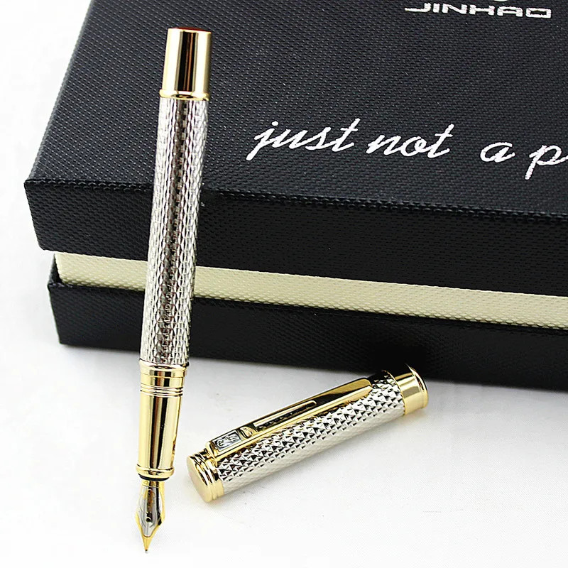 Crocodile 218 Fountain Pen Medium Nib Size Luxury Golden Rain Gift Pen 