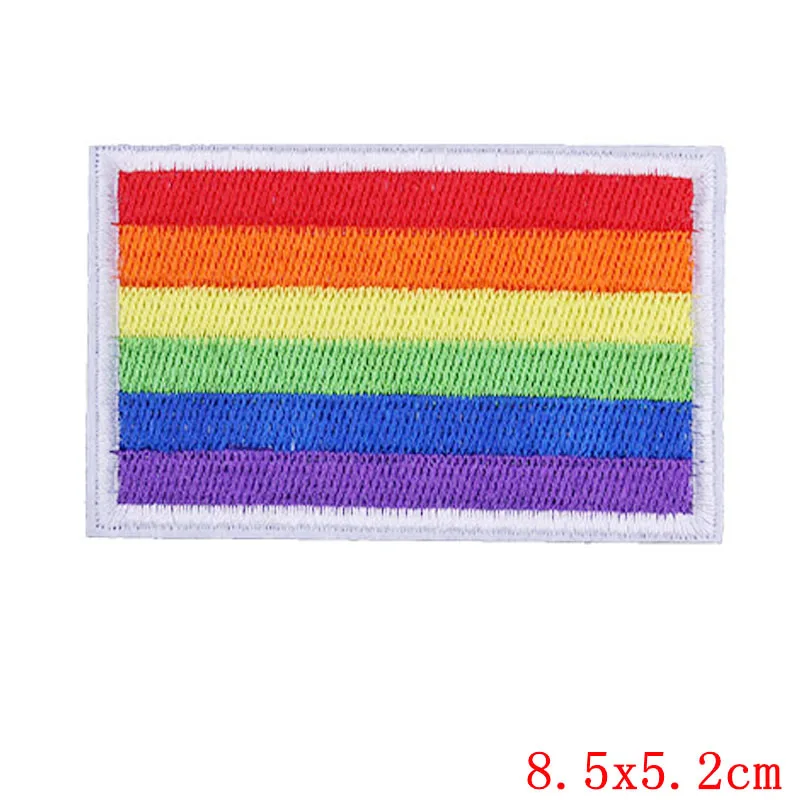 Prajna Hippie Unicorn Patches Embroidered Patches For Clothing DIY Magic Rainbow Stripes Iron On Patches For Kids Cloth Applique 