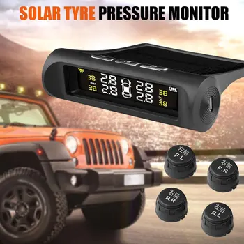

Solar Power Tyre Pressure Sensor Auto Security Alarm Systems Car TPMS Digital LCD Display Smart Car TPMS Tyre Air Monitoring