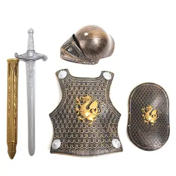 

Children Kids Knight/Gladiator Dress-up Costume Armor+Shield+Sword+Helmet Warrior Cosplay Boy Play Halloween Dress-up Costume