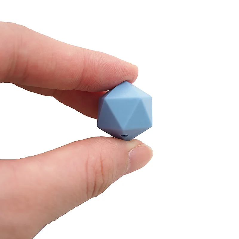 Chenkai 100 шт 17 мм Силиконовые icosahedron Прорезыватель для зубов детские Геометрическая бусина для DIY Детский Прорезыватель ожерелье или браслет аксессуары