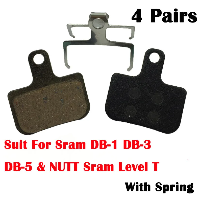 

4 Pairs MTB Bicycle Disc Brake Pads Resin Suitable For Level NUTT SRAM DB-1 DB-3 DB-5 NUTT Disc Brakes Sram level T Brake Pads