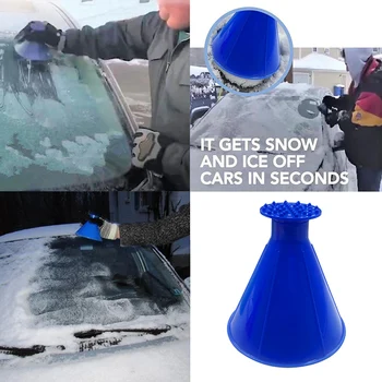

Auto Car Magic Window Windshield Car Ice Scraper Shaped Funnel Snow Remover Deicer Cone Deicing Shovel Tool Scraping ONE Round