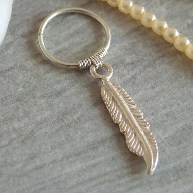Tiny Leaf Cartilage Earring Body Piercing Helix Ring, Piercing Jewelry, Body Piercing Jewelry, Body Jewelry, Ear Piercing Jewelry, Body Piercing Earrings