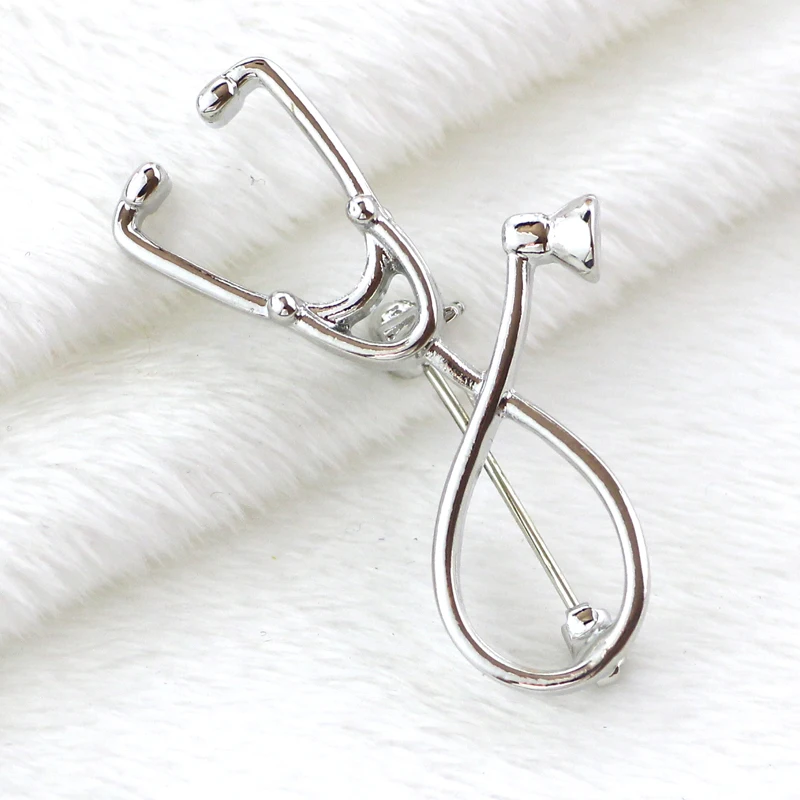Stethoscope xz068 Брошь для микроскопа, медицинская булавка, биология, Молекулярный значок, броши для женщин и мужчин, медицинский стетоскоп, ювелирные изделия для химии - Окраска металла: Stethoscope xz068
