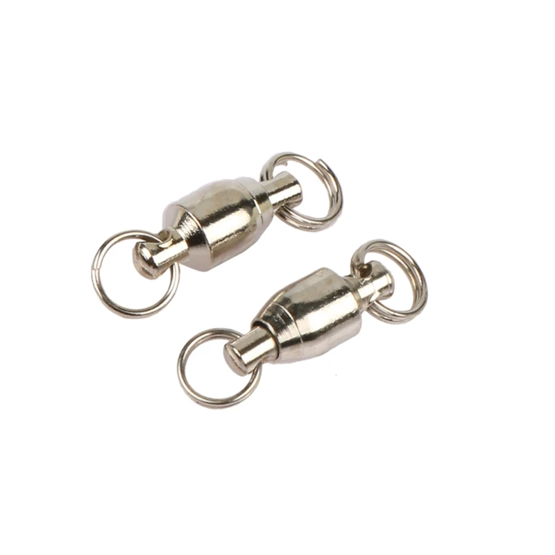 

200Pcs/Lot Ball Bearing Swivel With Split Ring Fishing Connector Hooks Fishing Terminal Tack Fishing Gear Gadget Eight-Ring Ring