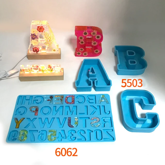 3Sizes A to Z Letter Silicone Molds Alphabet Epoxy Resin Mold for