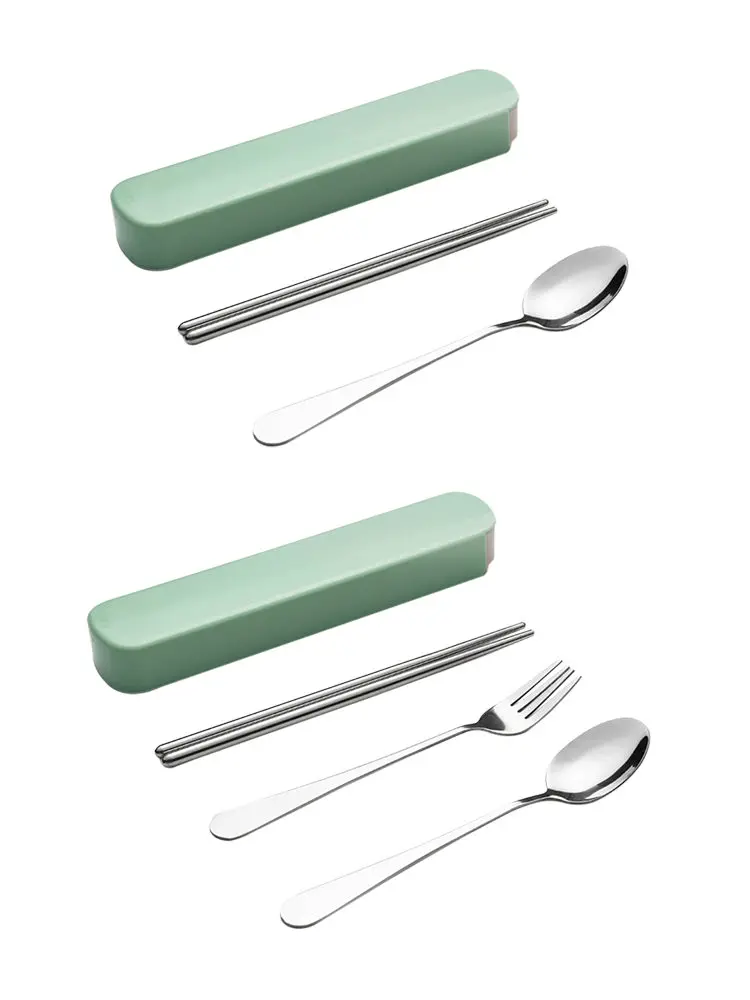 5Pcs Portable cutlery set Dinnerware 410 Stainless Steel Tableware Gree tableware suit 2019 | Дом и сад