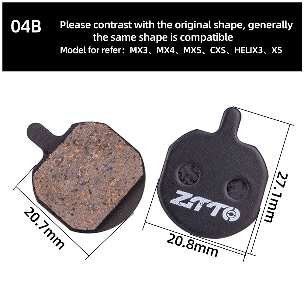 ZTTO 4Pairs MTB Semi Metal Quiet Ceramic Brake Pads Universal For M8020 Rival M6100 Apex mt200 Guide Code Force  Disc Brake