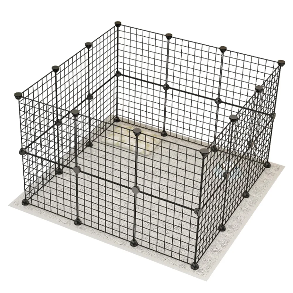 

Durable Small Animal Cage Portable Metal Wire Yard Fence Pet Playpen Animal Fence Cage Kennel Iron Crate Indoors Outdoors Play