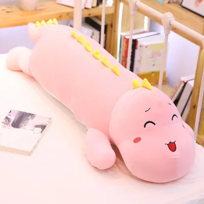 Peluche 100 см Большой размер динозавр Плюшевые игрушки Мягкая Успокаивающая кукла с подушкой для сна животные милые Мультяшные мягкие игрушки куклы для подарков - Цвет: pink3