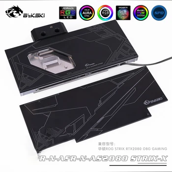 

Bykski Full Coverage RGB A-RGB GPU Water Block With Backplane Digital Thermometer For Asus Rog Strix-RTX2080-O8G-Gaming