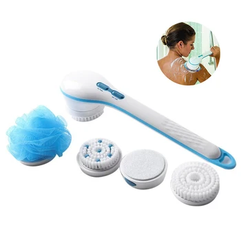 

Body Shower Brush Bathroom 5 in 1 Massage Electric Bath Shower for Back Long Handled Back Brush Scrubber Spinning Spa Brush