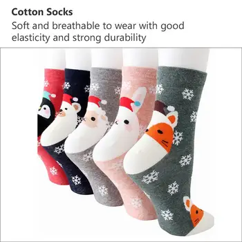 

6 Pairs of Christmas Cotton Socks Breathable Medium Tube Soft Socks