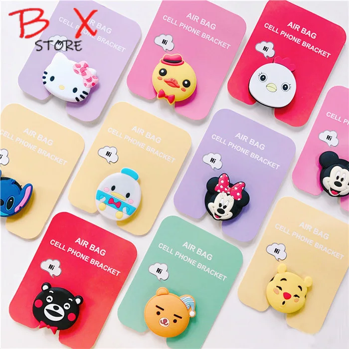 

phone socket Air Bag Cell Phone Bracket Cute Stitch Pooh Phone Stand Finger Holder For iPhone Samsung Universal Phone Stand