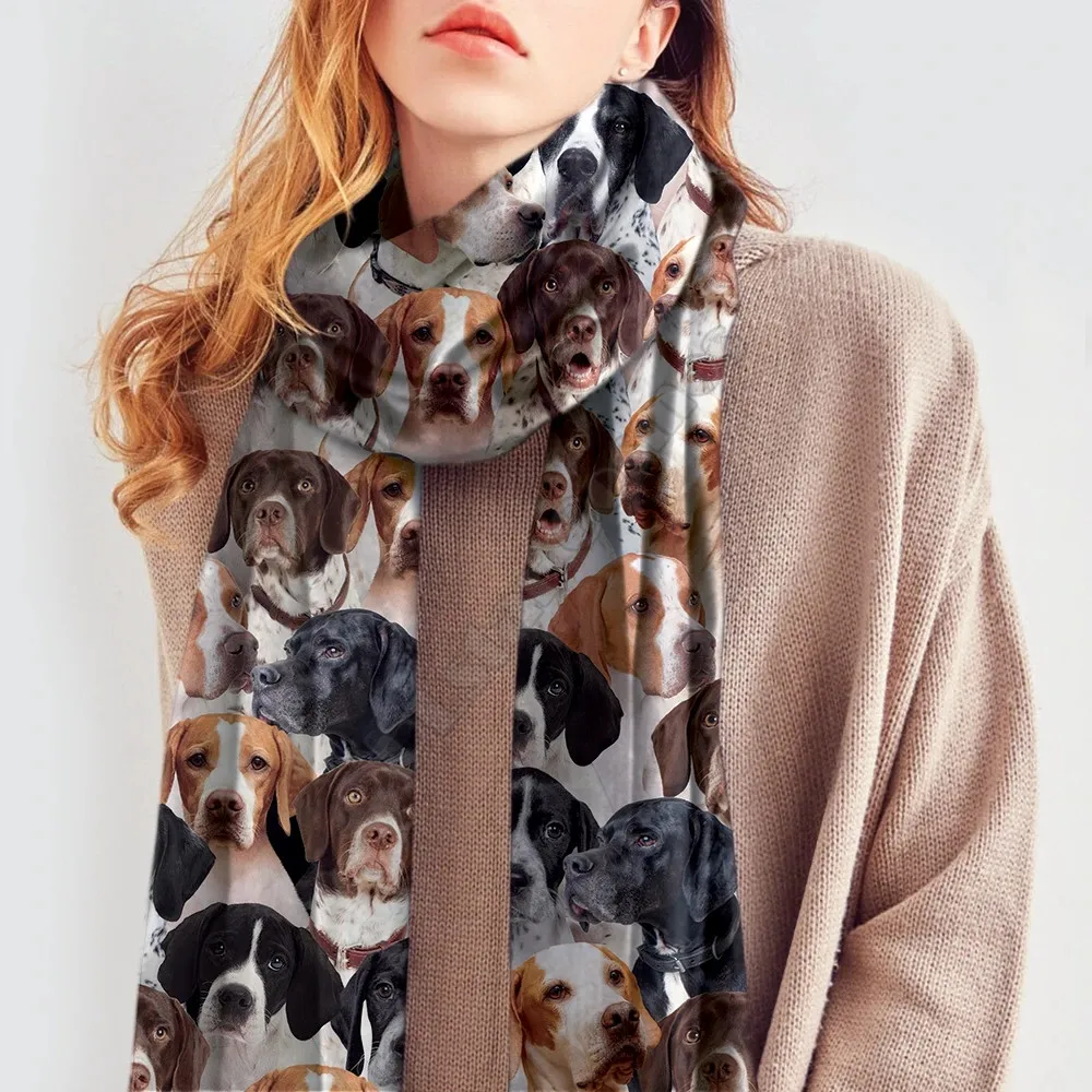 You Will Have A Bunch Of English Pointers 3D Print Imitation Cashmere Scarf Autumn And Winter Thickening Warm Shawl Scarf