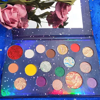 

18 Colors Eyeshadow Palette Highlight Glitter Matte Eyeshadow Eyes Makeup Tools MH88