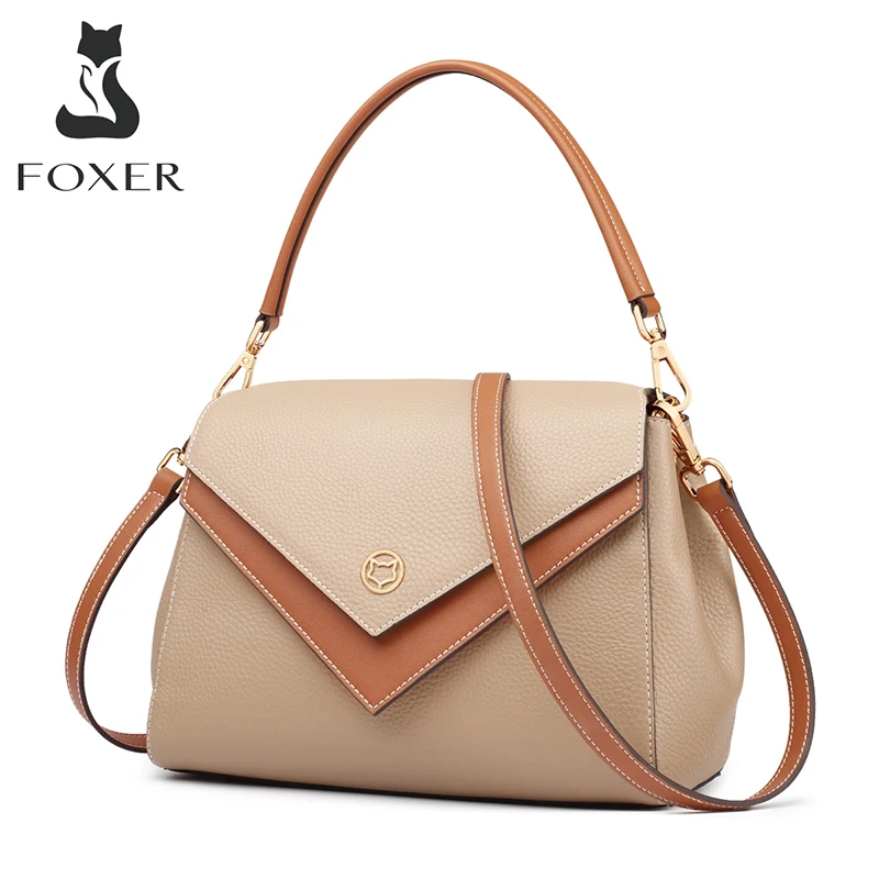 US $66.31 Foxer Fashion Designer Female Shoulder Bags Leather Handle Crossbody Bag For Women Elegant Soft Small Totes Lady Purse