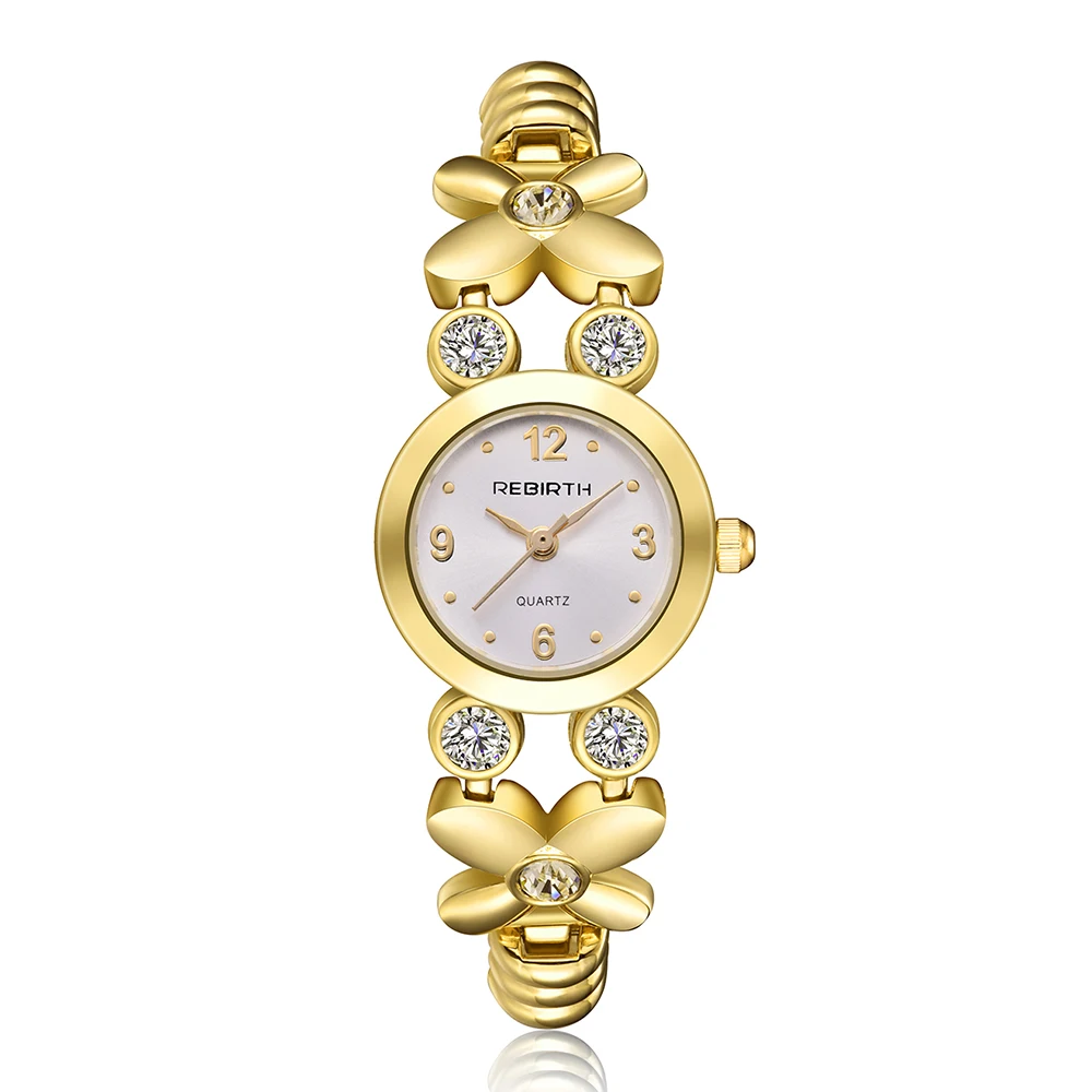 Gold Watch Женские часы с браслетом, золотые женские часы с бабочкой и цветком, маленькие романтические серебряные кварцевые элегантные женские часы - Цвет: Gold Watch