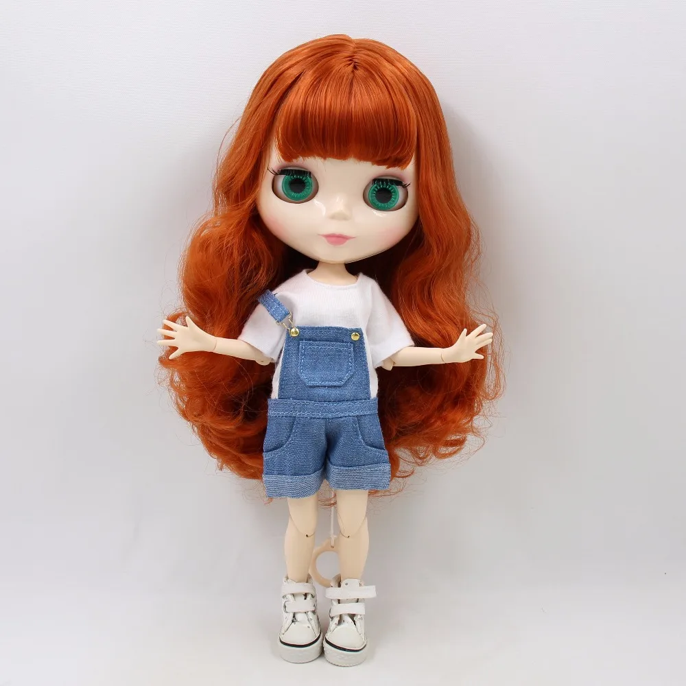 Neo Blythe Doll with Ginger Hair, White Skin, Shiny Cute Face & Custom Jointed Body 1
